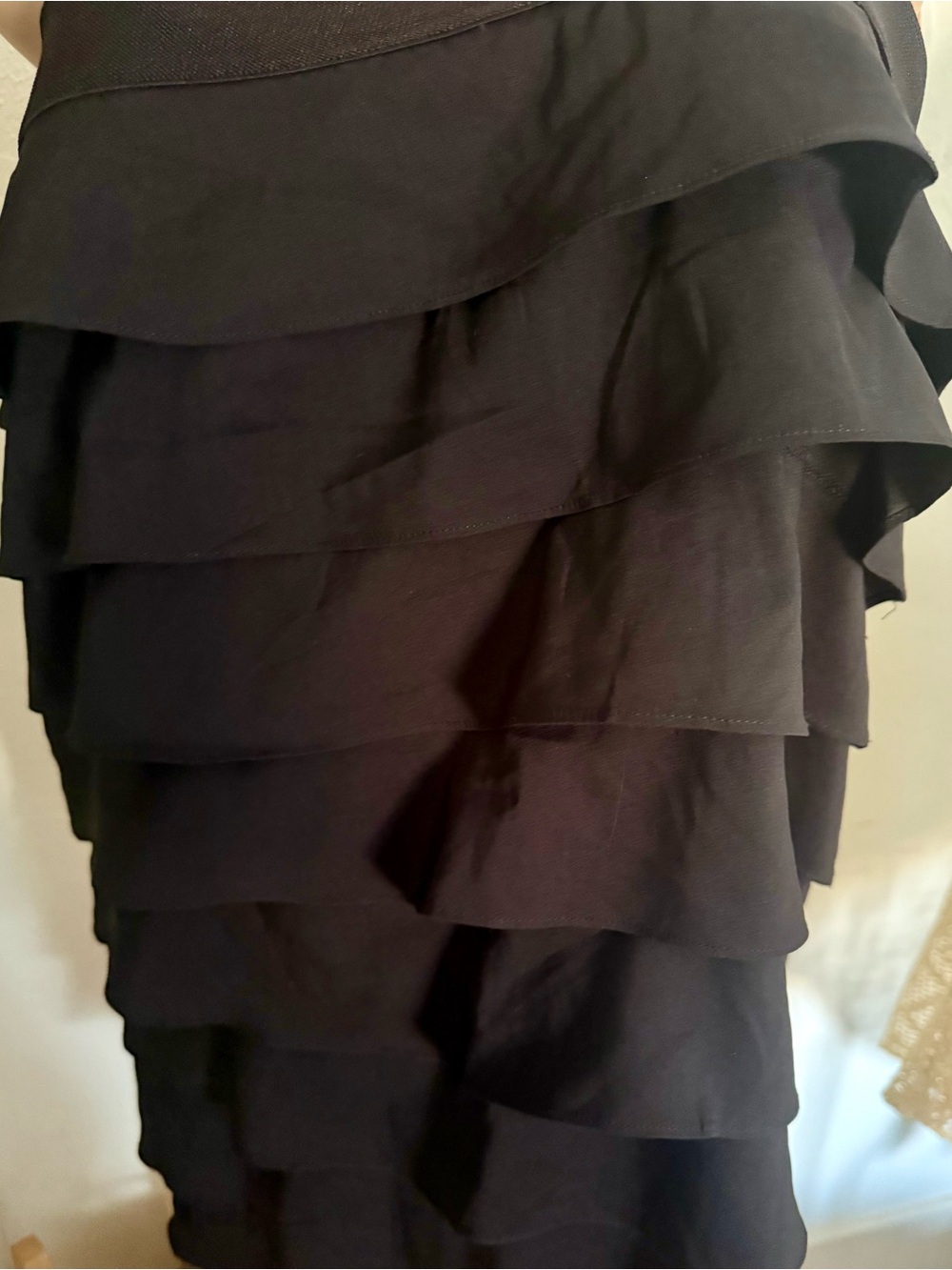 Alfani Black Layered Ruffle Pencil Skirt